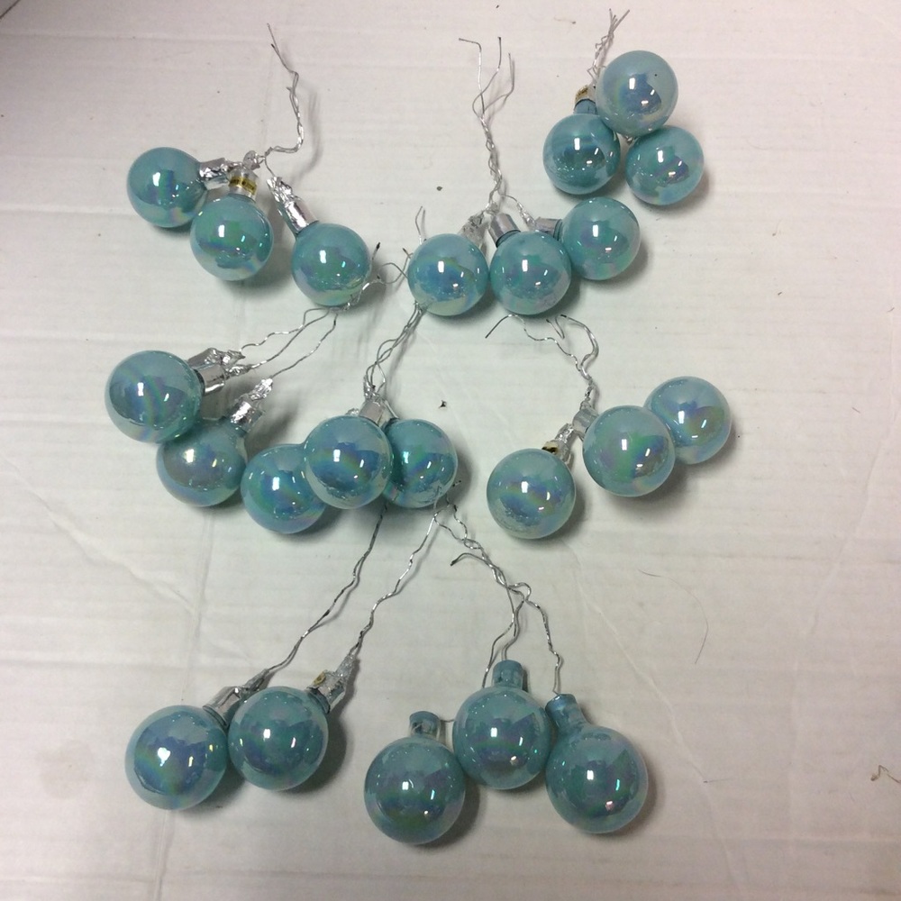 Vintage Aqua Iridescent Ornaments